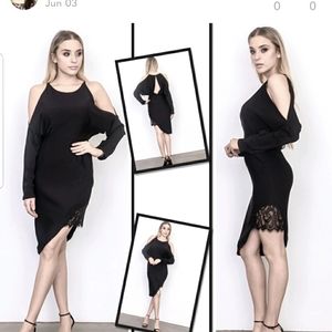 Party asymmetry black dress